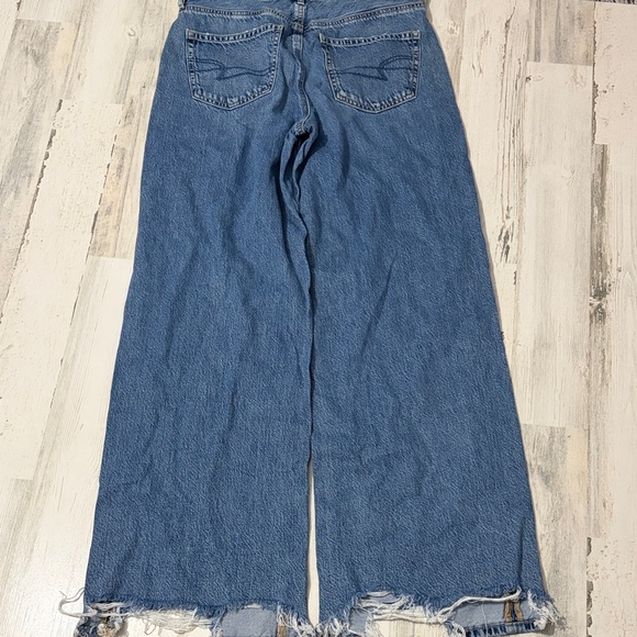American Eagle Outfitters Super High Rise Baggy Wide Leg Jeans Size 8 Long - Picture 8 of 16